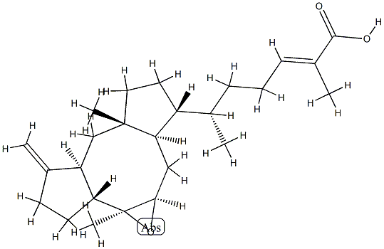 (6α,10β,11α)-7,8α-Epoxyophiobola-3(24),19-dien-21-oic acid结构式