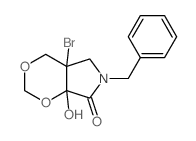 8-benzyl-1-bromo-6-hydroxy-3,5-dioxa-8-azabicyclo[4.3.0]nonan-7-one结构式