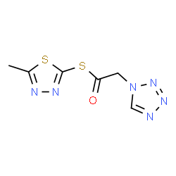 2-(1H-Tetrazol-1-yl)thioacetic acid S-(5-methyl-1,3,4-thiadiazol-2-yl) ester结构式