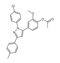 4-(1-(4-chlorophenyl)-3-(p-tolyl)-1H-pyrazol-5-yl)-2-methoxyphenyl acetate结构式