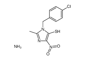 1-(4-chlorobenzyl)-2-methyl-4-nitro-1H-imidazole-5-thiol, ammonia salt Structure
