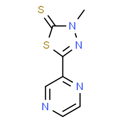 1,3,4-Thiadiazole-2(3H)-thione,3-methyl-5-pyrazinyl-(9CI) Structure