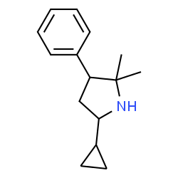 Pyrrolidine, 5-cyclopropyl-2,2-dimethyl-3-phenyl- (9CI) Structure