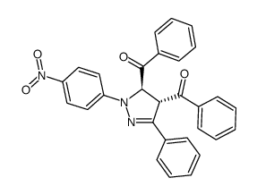 ((4S,5R)-1-(4-nitrophenyl)-3-phenyl-4,5-dihydro-1H-pyrazole-4,5-diyl)bis(phenylmethanone)结构式