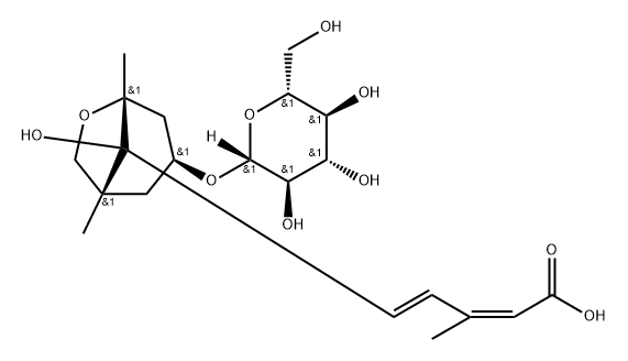 Dihydrophaseic acid 4'-O-beta-D-glucopyranoside Structure
