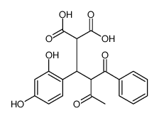 2-[2-benzoyl-1-(2,4-dihydroxyphenyl)-3-oxobutyl]propanedioic acid Structure