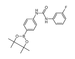 N-(3-fluorophenyl)-N'-[4-(4,4,5,5-tetramethyl-[1,3,2]-dioxaborolan-2-yl)phenyl]urea structure