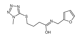 N-(furan-2-ylmethyl)-4-(1-methyltetrazol-5-yl)sulfanylbutanamide结构式