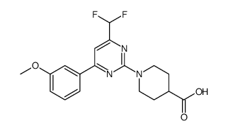 1-[4-(Difluoromethyl)-6-(3-methoxyphenyl)pyrimidin-2-yl]piperidine-4-carboxylic acid结构式