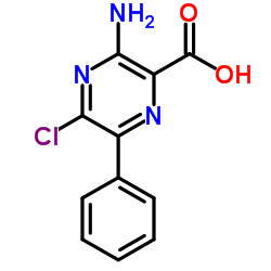 3-Amino-5-chloro-6-phenyl-2-pyrazinecarboxylic acid结构式