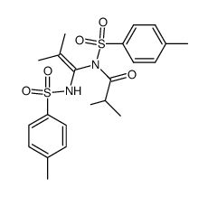 N-(2-methyl-1-((4-methylphenyl)sulfonamido)prop-1-en-1-yl)-N-tosylisobutyramide结构式