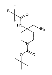 4-aminomethyl-4-(2,2,2-trifluoro-acetylamino)-piperidine-1-carboxylic acid tert-butyl ester Structure