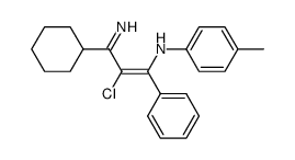 (E)-N-(2-chloro-3-cyclohexyl-3-imino-1-phenylprop-1-en-1-yl)-4-methylaniline Structure
