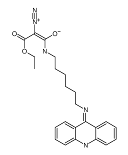 (E)-3-[6-(acridin-9-ylamino)hexylamino]-2-diazonio-1-ethoxy-3-oxoprop-1-en-1-olate Structure