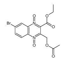 2-Carboethoxy-3-acetoxymethyl-7-bromoquinoxaline-di-N-oxide结构式