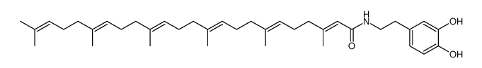 N-(3,7,11,15,19,23-hexamethyl-2,6,10,14,18,22-tetracosahexaenoyl)dopamine Structure