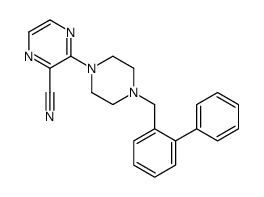 3-[4-[(2-phenylphenyl)methyl]piperazin-1-yl]pyrazine-2-carbonitrile结构式