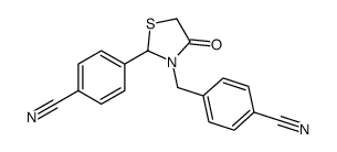 4-[[2-(4-cyanophenyl)-4-oxo-1,3-thiazolidin-3-yl]methyl]benzonitrile结构式