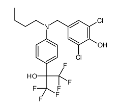 4-[[N-butyl-4-(1,1,1,3,3,3-hexafluoro-2-hydroxypropan-2-yl)anilino]methyl]-2,6-dichlorophenol Structure
