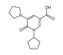 1-cyclopentyl-6-oxo-5-(pyrrolidin-1-yl)-1,6-dihydropyridine-3-carboxylic acid Structure