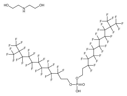 bis[3,3,4,4,5,5,6,6,7,7,8,8,9,9,10,10,11,12,12,12-icosafluoro-11-(trifluoromethyl)dodecyl] hydrogen phosphate, compound with 2,2'-iminodiethanol (1:1) Structure