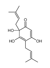 3,5,6-trihydroxy-4,6-bis(3-methylbut-2-enyl)cyclohexa-2,4-dien-1-one Structure