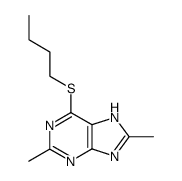 6-butylmercapto-2,8-dimethyl-7(9)H-purine结构式