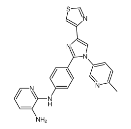 N2-(4-(1-(6-methylpyridin-3-yl)-4-(thiazol-4-yl)-1H-imidazol-2-yl)phenyl)pyridine-2,3-diamine结构式