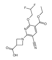 1-[3-cyano-6-(2,2-difluoroethoxy)-5-(ethoxycarbonyl)pyridin-2-yl]azetidine-3-carboxylic acid Structure