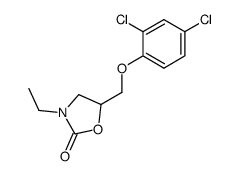 5-(2,4-dichloro-phenoxymethyl)-3-ethyl-oxazolidin-2-one结构式