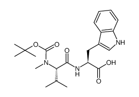 N-tert-butoxycarbonyl-N-methyl-L-valyl-L-tryptophan Structure