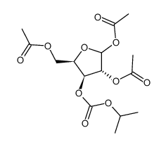 1,2-5-tri-O-acetyl-3-O-isopropyloxycarbonyl-D-xylofuranose Structure