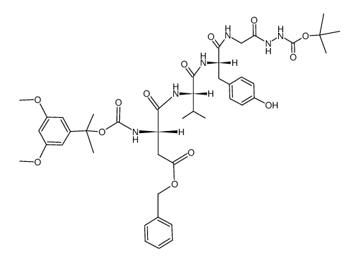Ddz-Asp(OBzl)-Val-Tyr-Gly-N2H2Boc结构式