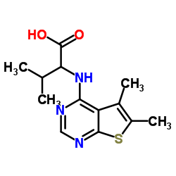 2-(5,6-DIMETHYL-THIENO[2,3-D]PYRIMIDIN-4-YLAMINO)-3-METHYL-BUTYRIC ACID结构式