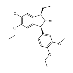 (+/-)-5-ethoxy-3c-(4-ethoxy-3-methoxy-phenyl)-1r-ethyl-6-methoxy-2t-methyl-indan Structure