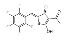 (2Z)-4-acetyl-5-hydroxy-2-[(2,3,4,5,6-pentafluorophenyl)methylidene]thiophen-3-one结构式
