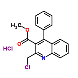 METHYL 2-(CHLOROMETHYL)-4-PHENYLQUINOLINE-3-CARBOXYLATE HYDROCHLORIDE结构式