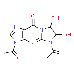 9H-Imidazo[1,2-a]purin-9-one,3,5-diacetyl-3,5,6,7-tetrahydro-6,7-dihydroxy-结构式