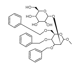 methyl 3,4,6-tri-O-benzyl-2-O-α-D-mannopyranosyl-α-D-mannopyranoside Structure