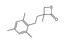 3-methyl-3-[2-(2,4,6-trimethylphenyl)ethyl]thietan-2-one结构式