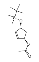 (1R,4S)-4-[(tert-butyldimethylsilyl)oxy]-2-cyclopentene-1-yl acetate Structure