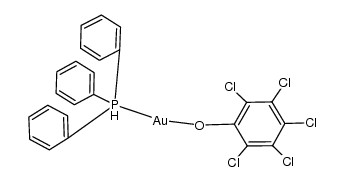 (pentachlorophenoxy)(triphenylphosphine)gold(I)结构式