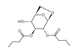 1,6-anhydro-2,3-di-O-butyryl-β-D-glucopyranose结构式