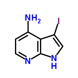 3-iodo-1H-pyrrolo[2,3-b]pyridin-4-amine结构式
