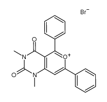 1,3-dimethyl-2,4-dioxo-5,7-diphenyl-1H,2H,3H,4H-pyrano[4,3-d]pyrimidinium bromide Structure