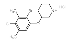 3-(2-Bromo-4-chloro-3,5-dimethylphenoxy)-piperidine hydrochloride Structure