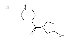 (3-Hydroxy-1-pyrrolidinyl)(4-piperidinyl)-methanone hydrochloride Structure
