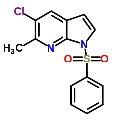 1-(Phenylsulphonyl)-5-chloro-6-Methyl-7-azaindole结构式