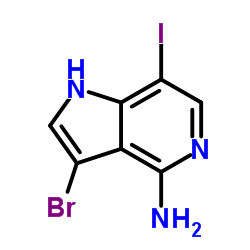 3-Bromo-7-iodo-1H-pyrrolo[3,2-c]pyridin-4-amine结构式