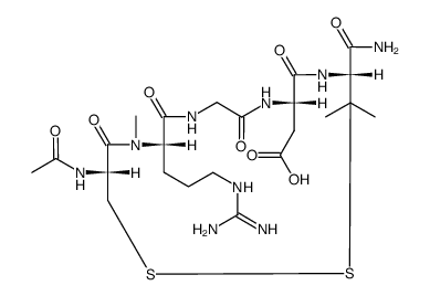 Ac-Cys-Nα-methyl-Arg-Gly-Asp-Pen-NH2 cyclic disulfide结构式